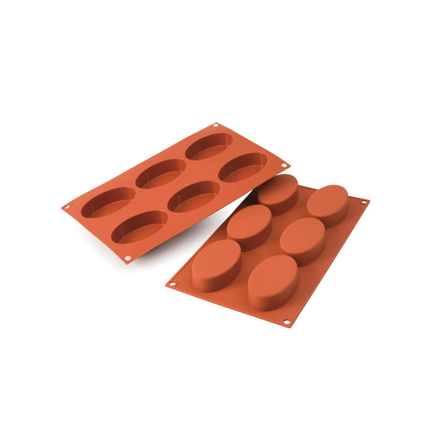 Louis Tellier Silikomart - 6 Ovals Terracotta Mold (SF111) - iFoodservice Online