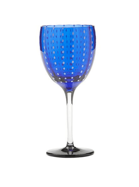 Zafferano Perle Wine Goblet (Set of 2) - Cobalt Blue - iFoodservice Online