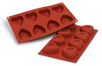 Louis Tellier Silikomart - Medium Heart Savarin Red Mold 1 7/8'' X 2'' X 1 1/8'' H (SF088) - iFoodservice Online