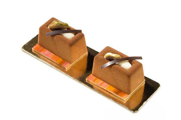Louis Tellier Silikomart - Medium Rect Savarin Red Mold 2 1/4'' X 1 1/4'' X 3/4'' H (SF091) - iFoodservice Online