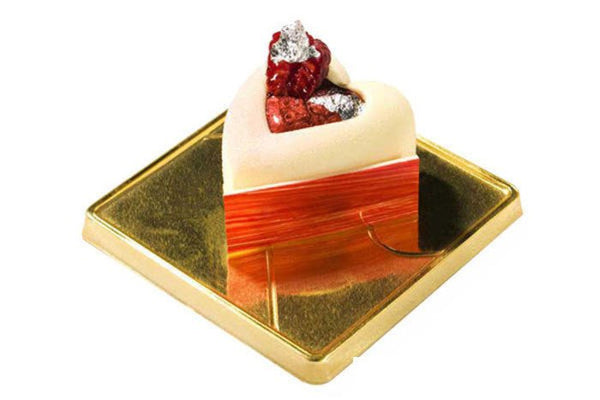 Louis Tellier Silikomart - Small Heart Savarin Red Mold 1 1/4'' X 1 1/4'' X 3/4'' H (SF089) - iFoodservice Online