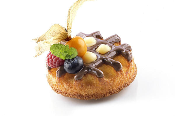 Louis Tellier Silikomart - Waffle Round (18) 60 X 40 Mold (SQ051) - iFoodservice Online