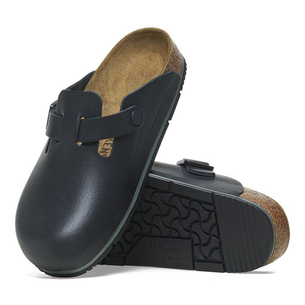 Birkenstock Shoes Boston Pro Leather in Black Color Narrow Width, (1026 222)