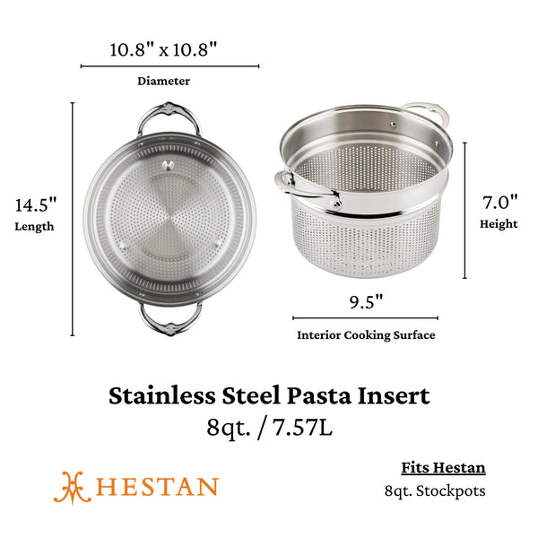 Hestan Provisions 8-Quart Stainless Steel Pasta Insert (71048)