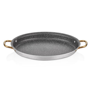 ABM Alum Granite Oval Omelet Pan 28*21*4cm (A 117OS 28S) - iFoodservice Online