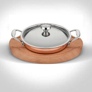 ABM Elite Multi Metal Copper Round Dish 14cm + Lid + Trivet(A 102YS 14KA) - iFoodservice Online