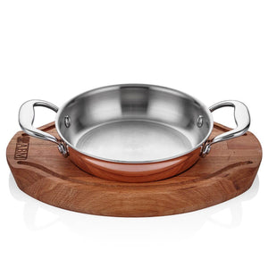 ABM Elite Multi Metal Copper Round Dish 16cm + Trivet(A 102YS 16A) - iFoodservice Online