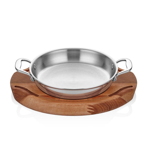 ABM Elite Multi Metal Steel Round Dish 14cm + Trivet (A 105YS 14A) - iFoodservice Online