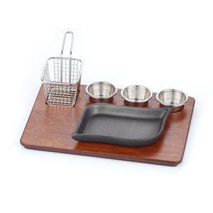 ABM Iron Cast Bodrum Fajita Serving Set Medium Density Fiber (A 210 07) - iFoodservice Online