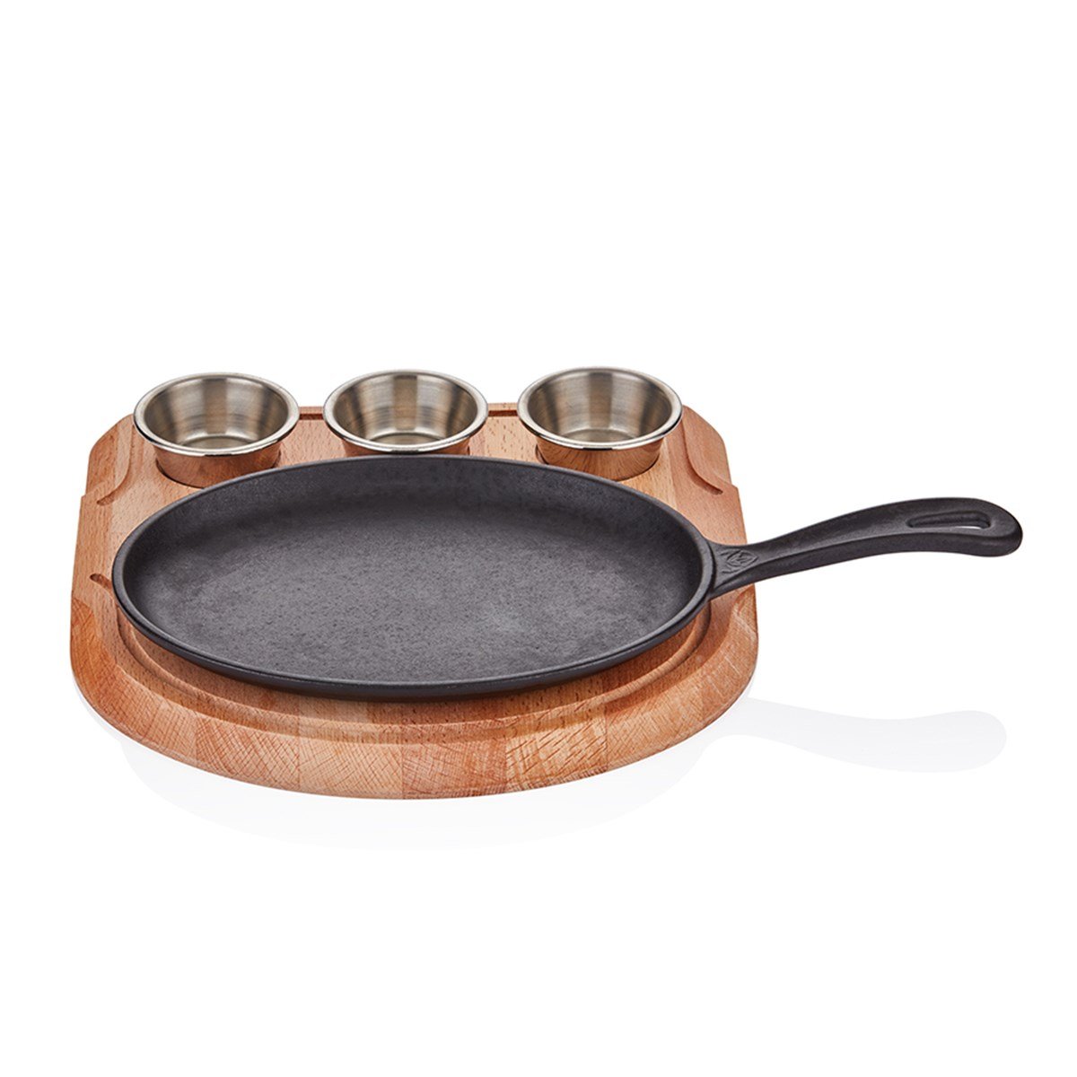 ABM Iron Cast Oval Fajita Skillet 21X15cm + Trivet CH (A 120SA 21SA) - iFoodservice Online
