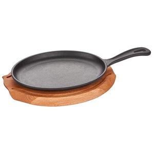 ABM Iron Cast Oval Fajita Skillet 24X17cm + Trivet (A 120SA 24A) - iFoodservice Online