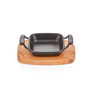 ABM Iron Cast Square Dish 14X14cm + Trivet (A 120KS 14A) - iFoodservice Online