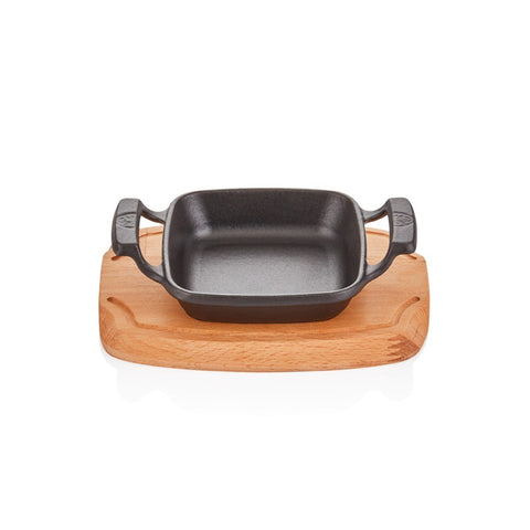 ABM Iron Cast Square Dish 14X14cm + Trivet (A 120KS 14A) - iFoodservice Online