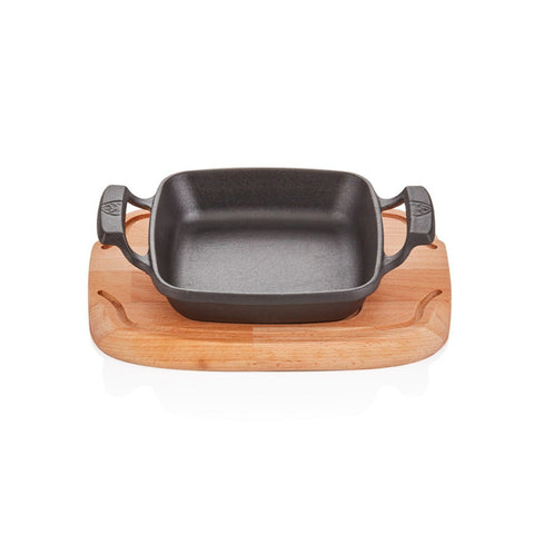 ABM Iron Cast Square Dish 16X16cm + Trivet (A 120KS 16A) - iFoodservice Online