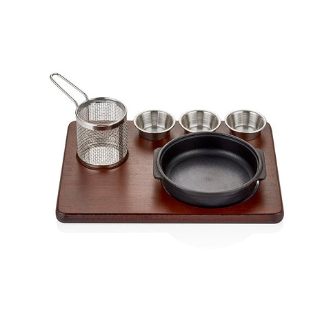 ABM Iron Cast Stew Pot Serving Set - Medium Density Fiber (A 156 07) - iFoodservice Online