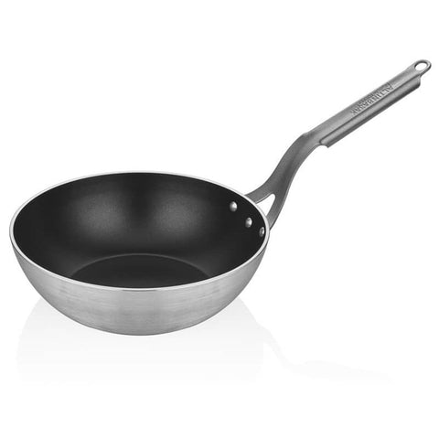 ABM Lazzetti Satina Round Wok Pan 28cm (A 112WK 28) - iFoodservice Online