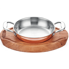 ABM Multi Metal Copper Induction Round Dish 14cm + Trivet (A 103YS 14A) - iFoodservice Online