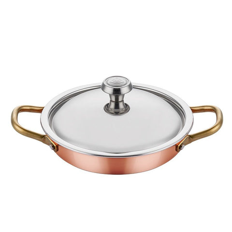 ABM Multi Metal Copper Induction Round Dish 20cm + Lid(A 103YS 20K) - iFoodservice Online