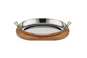 ABM Multi Metal Copper Oval Dish Oval 30*20*5cm+Trivet(A 101OV 30A) - iFoodservice Online