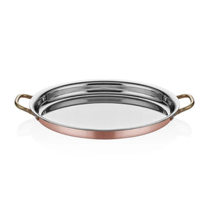 ABM Multi Metal Copper Oval Low Omelette Pan 25x17x3cm(A 101OS 25) - iFoodservice Online
