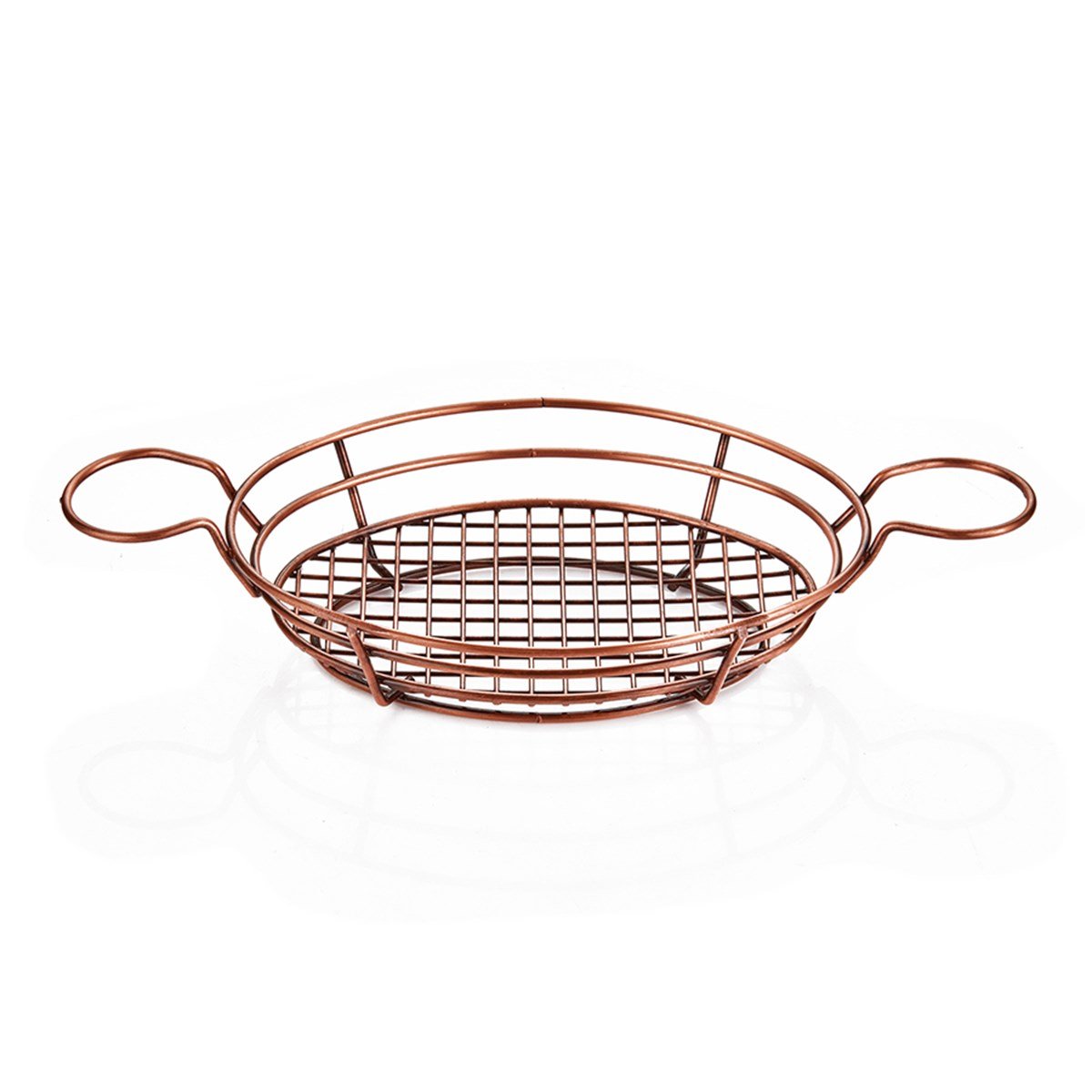 ABM Oval Serving Medium Basket Rustic Copper 28x20cm (A 007B 01) - iFoodservice Online