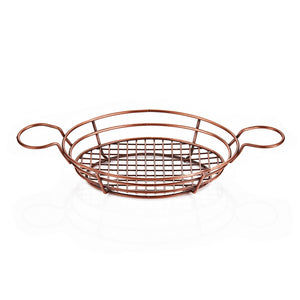 ABM Oval Serving Medium Basket Rustic Copper 28x20cm (A 007B 01) - iFoodservice Online