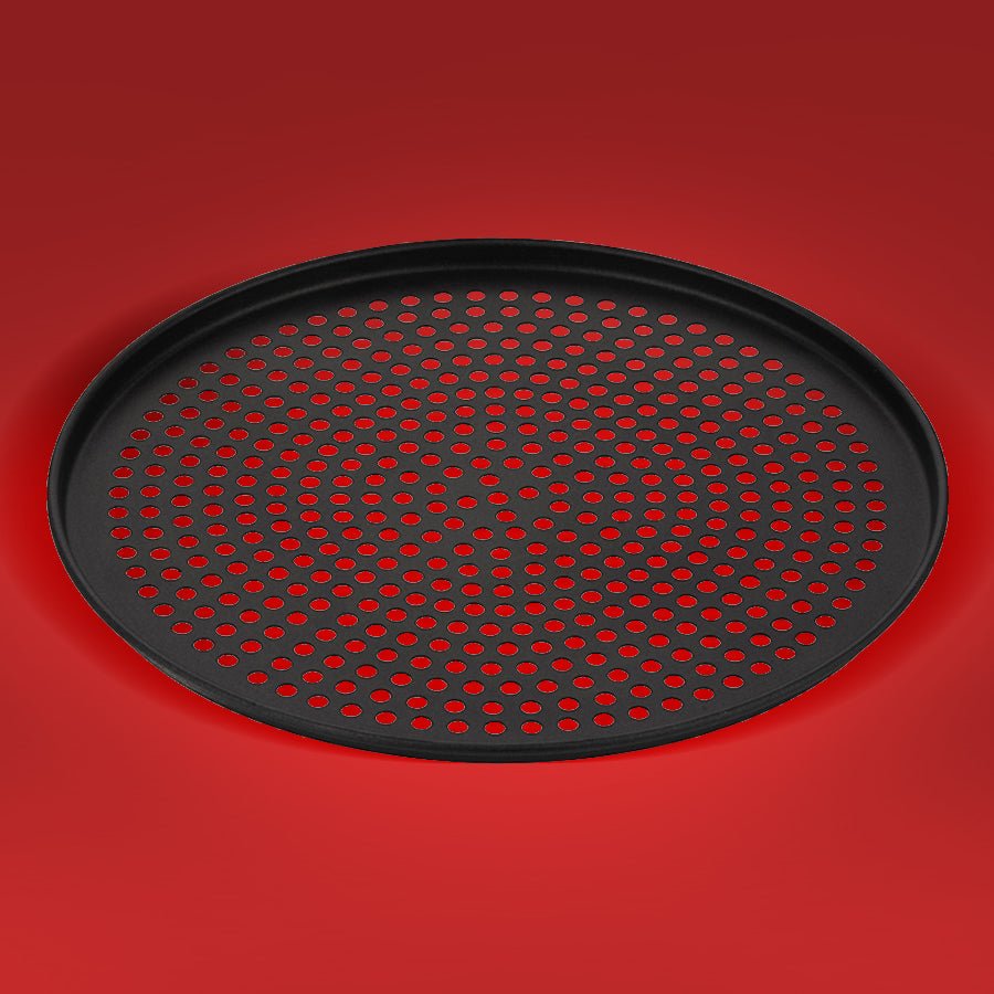 ABM Round Low Perforated Steel Pizza Pan 40cm (A 130 40) - iFoodservice Online