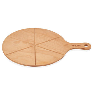 ABM Round Pizza Serving Board 38cm With handle With Slices (A 100SK 38) - iFoodservice Online