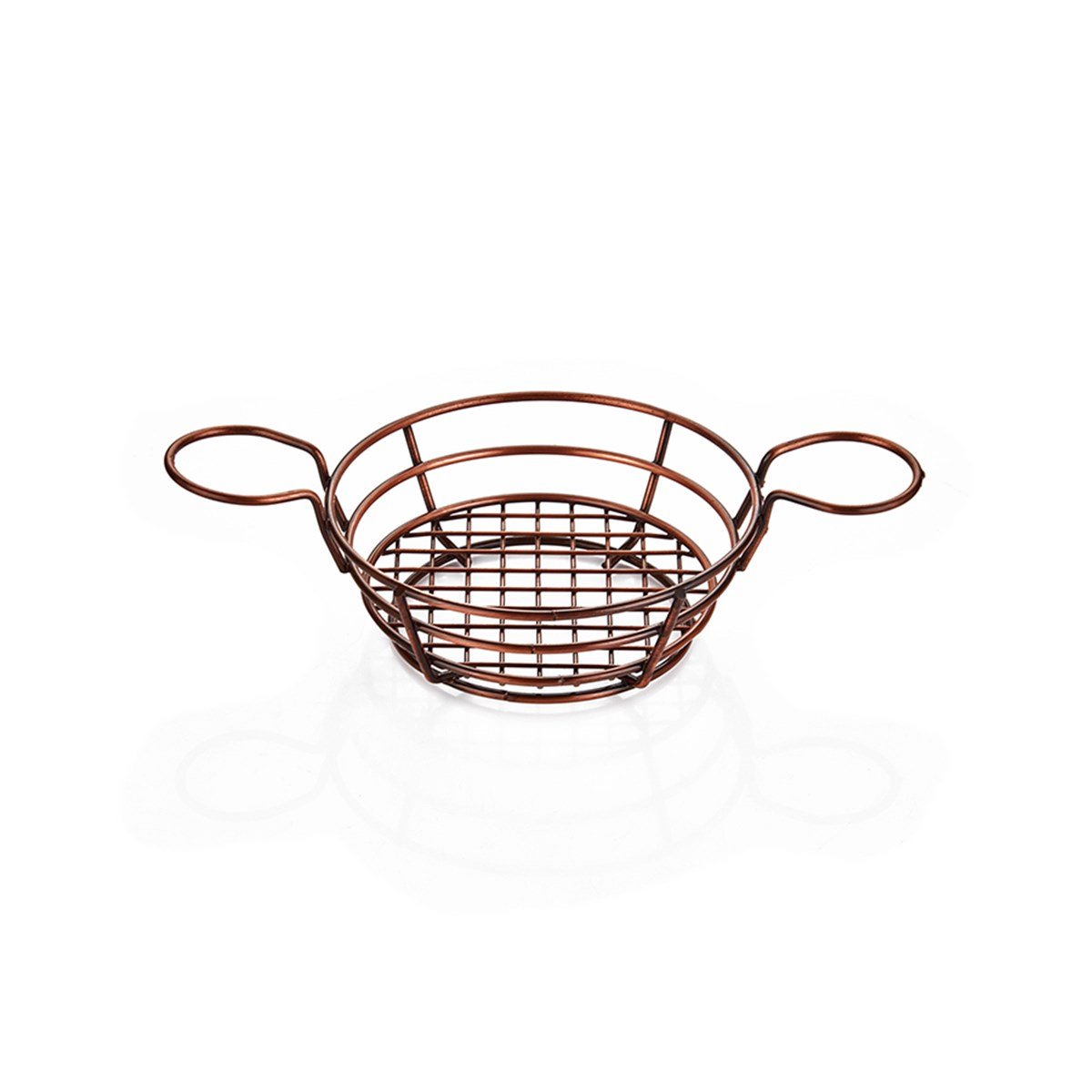 ABM Round Serving Large Basket Rustic Copper 21x6cm (A 008B 02) - iFoodservice Online