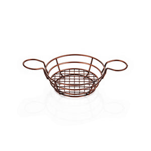 ABM Round Serving Large Basket Rustic Copper 21x6cm (A 008B 02) - iFoodservice Online