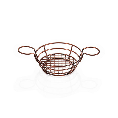 ABM Round Serving Large Basket Rustic Copper 21x6cm (A 008B 02) - iFoodservice Online