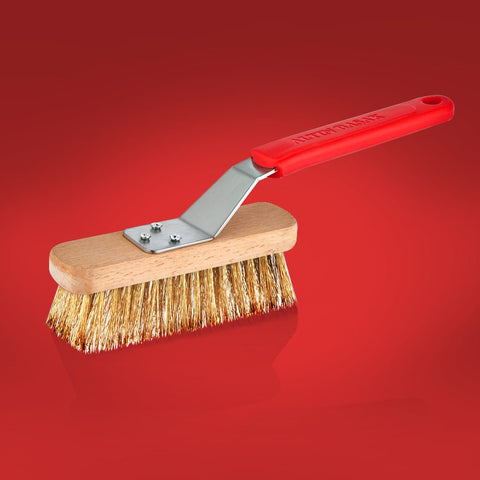 ABM Short Pizza Oven Brush With Brass Bristle 16x4.5cm (A 320BL 01) - iFoodservice Online