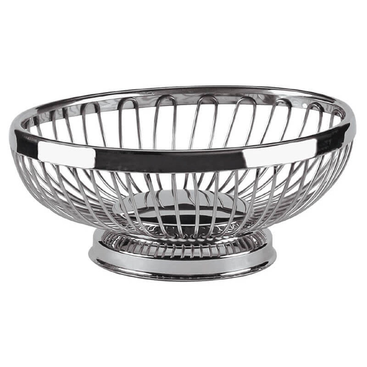 ABM Stainless Steel Oval Bread & Fruit Basket 25x18cm (A 022 02) - iFoodservice Online