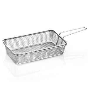 ABM Stainless Steel Rectangle Shallow With Mesh Serving Basket 20x12x4cm (A 015 01) - iFoodservice Online