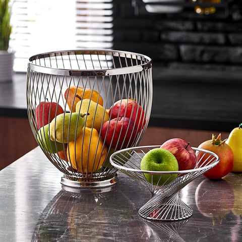 ABM Stainless Steel Round Baguette Bread & Fruit Basket 26x25cm (A 023 01) - iFoodservice Online