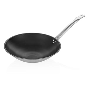 ABM Stainless Steel Round Induction Non Stick Coated Wok Pan 36cm (A 205N 36) - iFoodservice Online