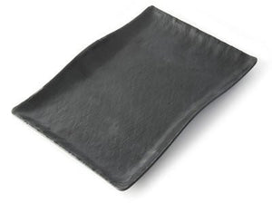 Adrier Matte Black Large Wave - rectangular Plate - 32 X 21 X 3.5 Cm (RCTP3221 - MBK) - iFoodservice Online