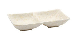 Adrier White Marble Rectangular Bowl 2 Compartments - 17 X 8.5 X 3.5 Cm (SRCTB17085 - MWH) - iFoodservice Online