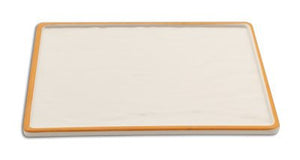 Adrier White With Orange Edge Large Rectangular Platter - 31 X 23 X 1.5 Cm (TTRP3123 - WO) - iFoodservice Online