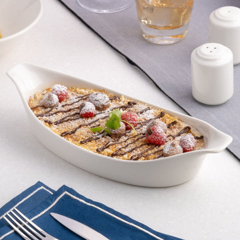 Ariane 10" x 4" Prime - Warm White Porcelain Pie Dish - 6/Case (APRARN000089025) - iFoodservice Online