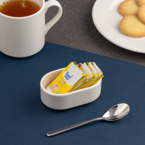 Ariane 3 1/2" x 2" Prime - Warm White Porcelain Sugar Pack Holder - 12/Case (APRARN000077001) - iFoodservice Online