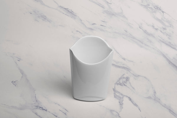 Ariane 6 2/7" Slow Fast - Warm White Porcelain French Fries Holder - 6/Case (AOTARN000080016) - iFoodservice Online