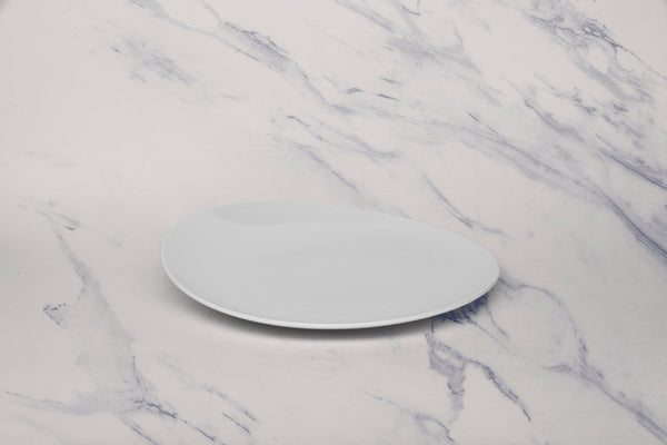 Ariane 8 1/4" Vital Coupe - Warm White Porcelain Coupe Elevated Plate - 12/Case (AVCARN000111021) - iFoodservice Online