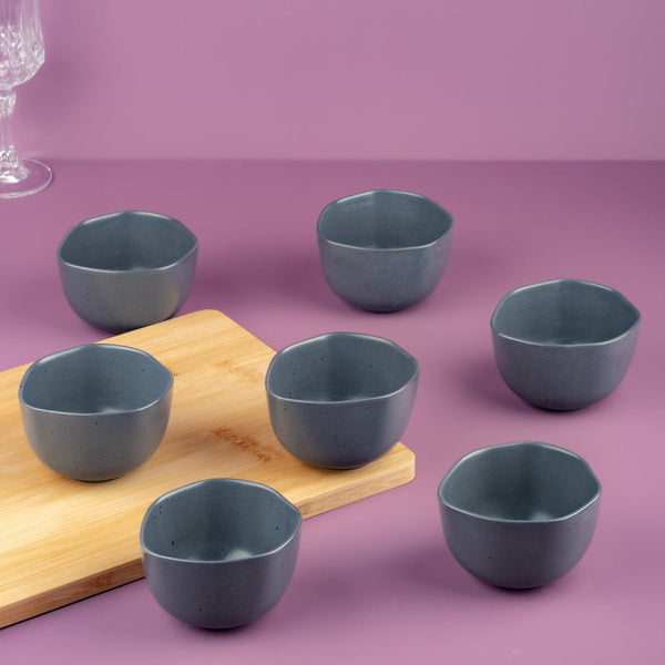 Ariane Earth 3 3/4'' Earth - Charcoal Grey Dots Porcelain Bowl - 12/Case (AERARN510022010) - iFoodservice Online