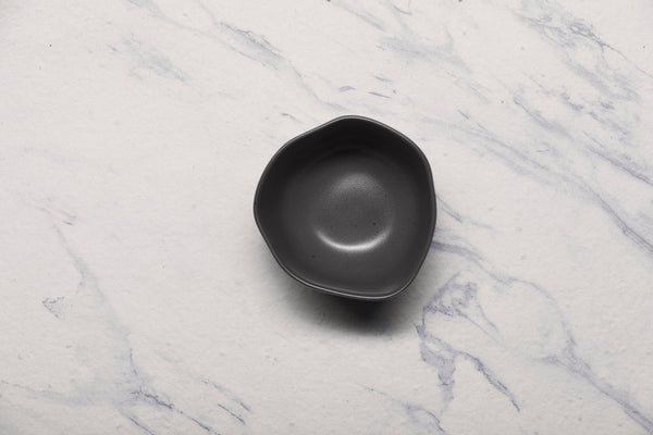 Ariane Earth 3 3/4'' Earth - Charcoal Grey Dots Porcelain Bowl - 12/Case (AERARN510022010) - iFoodservice Online
