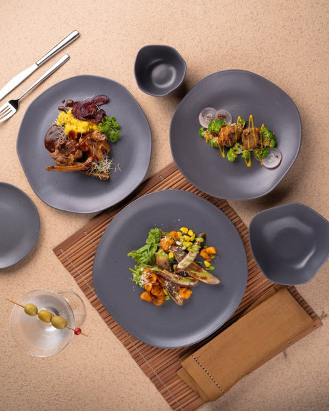 Ariane Earth 6" Earth - Charcoal Black Porcelain Saucer - 12/Case (AERARN510014015) - iFoodservice Online