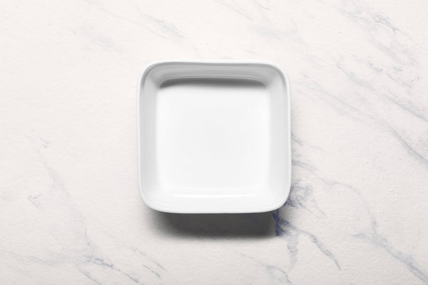 Ariane Gn 7 5/7''x 7 5/7''x 2 5/6'' Buffet - Warm White Porcelain Pan Square Bowl - 1/Case (AGNARN000102196) - iFoodservice Online
