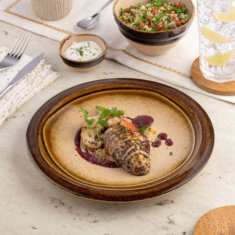 Ariane Laps 8 1/4" Sahara Porcelain Flat Plate - 6/Case (ALPARND63011021) - iFoodservice Online