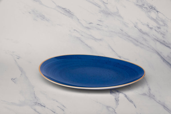 Ariane Prime 11 4/5" Twister Blue Porcelain Steak Plate - 6/Case (APRARN264016030) - iFoodservice Online