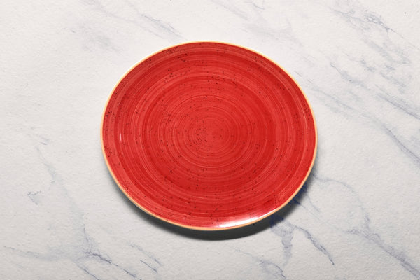 Ariane Prime 11 4/5" Twister Red Porcelain Steak Plate - 6/Case (APRARN204016030) - iFoodservice Online